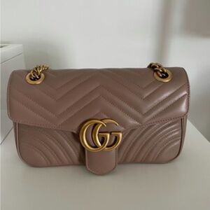 Gucci Marmont GG Small Shoulder Bag Nude Beige